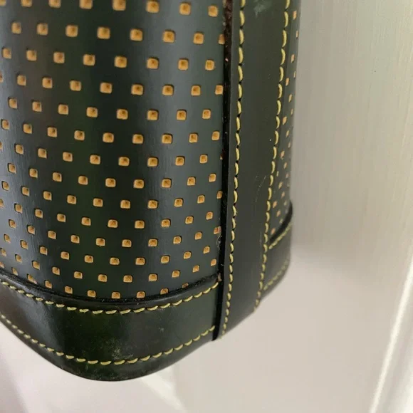 Dooney & Bourke Cabrio Green Perforated Zip Hobo Bag Purse - Picture 5 of 14